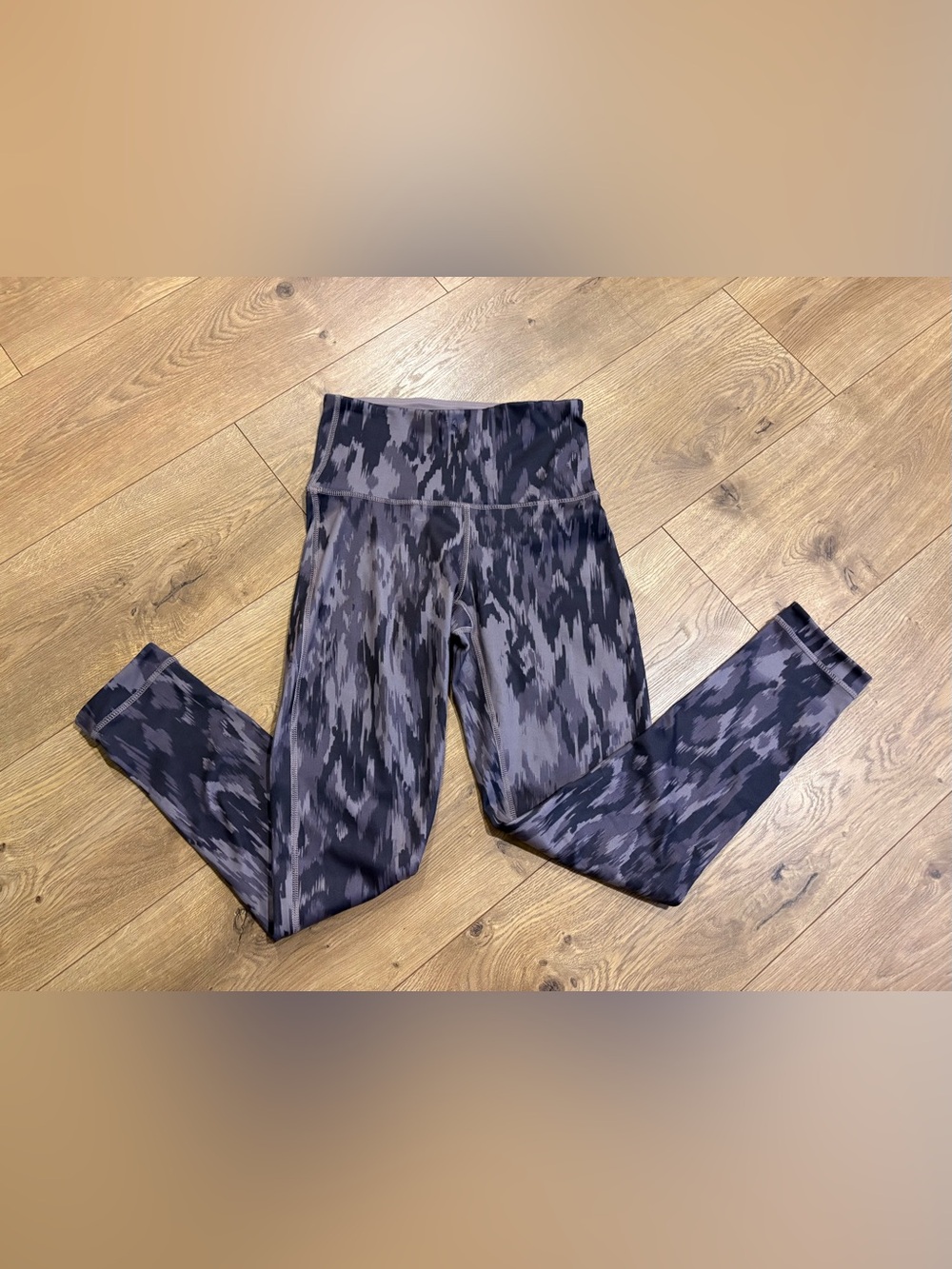 Max Studio Women's Leggings - XS - Gray/Black Abstract Ankle High Rise Pockets